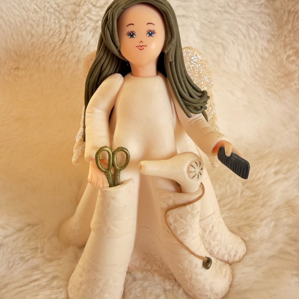 Angel Figurine with Hair Styling Tools
